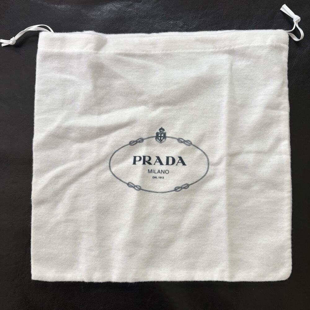 PRADA Milano Italy White Drawstring Closure Soft Dust Bag Approx 11"" x 11" - Picture 2 of 7